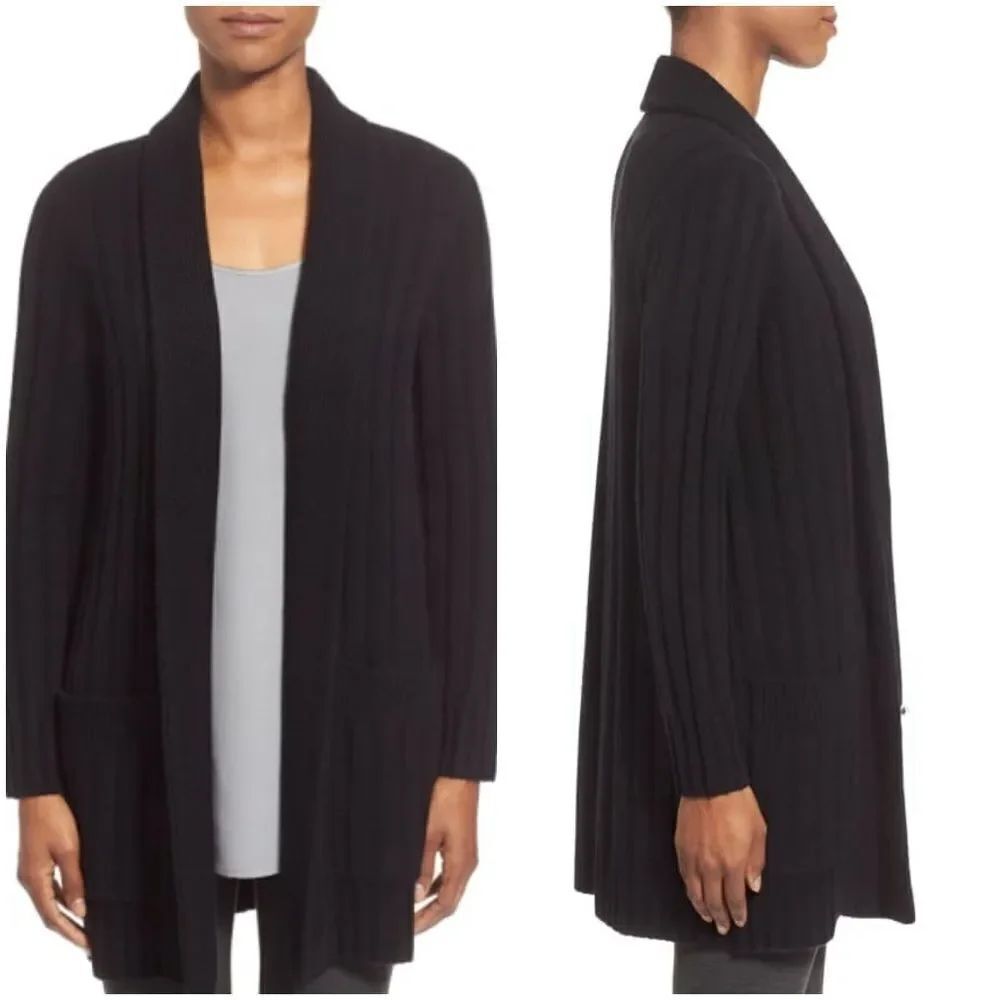 Nordstrom Collection Ribbed Cashmere Cardigan SzSm